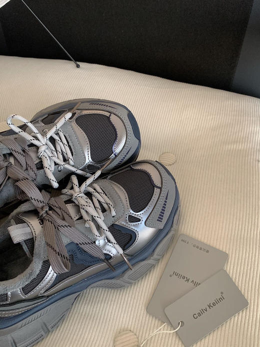 小怪兽加绒厚底增高5cm老爹鞋 商品图2