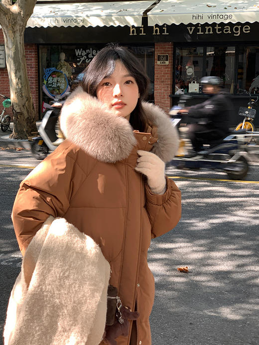 🎁双十二提前购💥鹭青一同款【AUChris香榭颂加厚中长款大毛领羽绒服ACXC7726】🥰秋冬保命款！实穿零压感直接焊在身上❗ ✅高蓬松优质鸭绒填充！ 商品图3