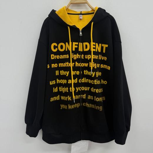 NC连帽撞色字母卫衣式外套51010（黑）冬季154011260321 商品图1