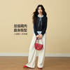 【12/03新品】熙世界云柔亲肤假两件针织T恤女长袖秋冬内搭打底衫撞色系带上衣 商品缩略图3
