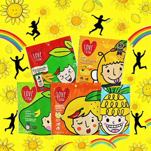 【新品上新】LOVE FARM蜂蜜风味柠檬干/辣味柠檬干/辣味芒果干/鱼露味芒果干(蜜饯)30g休闲零食 创意果干152900/152901/152902/152903 商品图0
