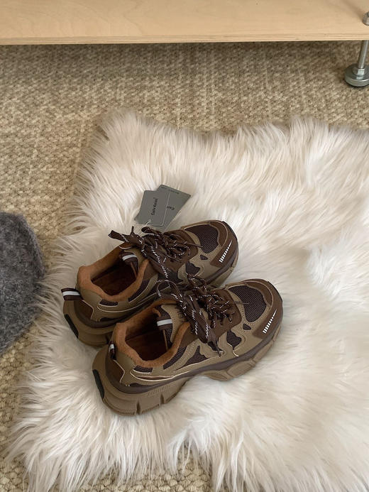 小怪兽加绒厚底增高5cm老爹鞋 商品图14