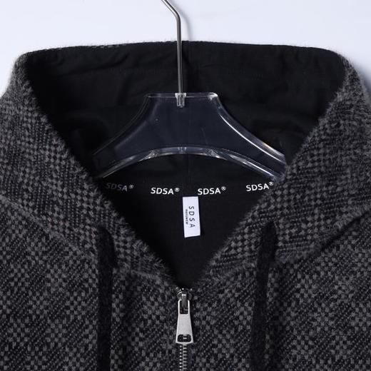 SDSA男士秋冬新款痞帅男装潮牌简约提花绒毛拉链开衫卫衣外套百搭 商品图1