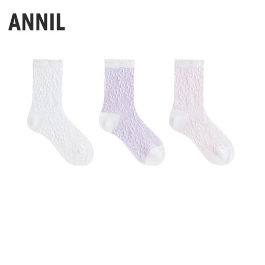 女童中袜三双装春季新款安奈儿童装JG617610 商品图1