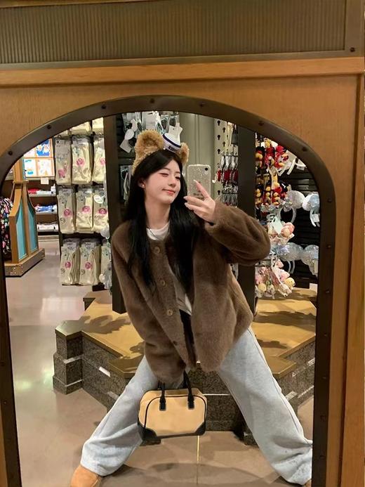 D120224冬季新款奶里奶气很好rua仿貂毛环保皮草毛毛外套 商品图2