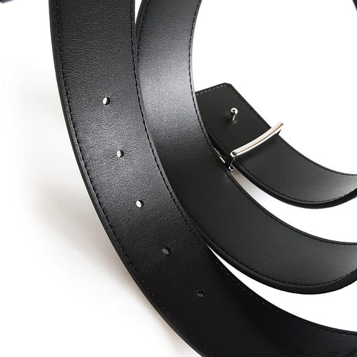 【全新】LV路易威登LV LINE 40毫米双面腰带M8404T男士经典黑色老花纹镂空银头双面腰带皮带男士261125AK02 商品图6