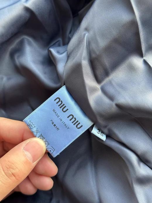 D120204纯色字母Logo连帽拉链宽松水洗牛仔棉服外套 商品图10