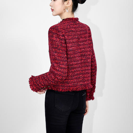 「高货wl」全新升级【铂金会员367/天猫499/差价132】(74353)洛诗琳亮丝花纱粗花呢小香风外套2025秋冬气质羊毛外套 商品图1