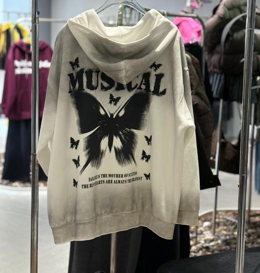 NC连帽喷漆渐变图案卫衣外套50729（白）秋季253060370321 商品图1