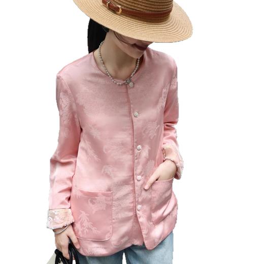 秋冬新中式双面穿时尚减龄真丝烧花外套 商品图4