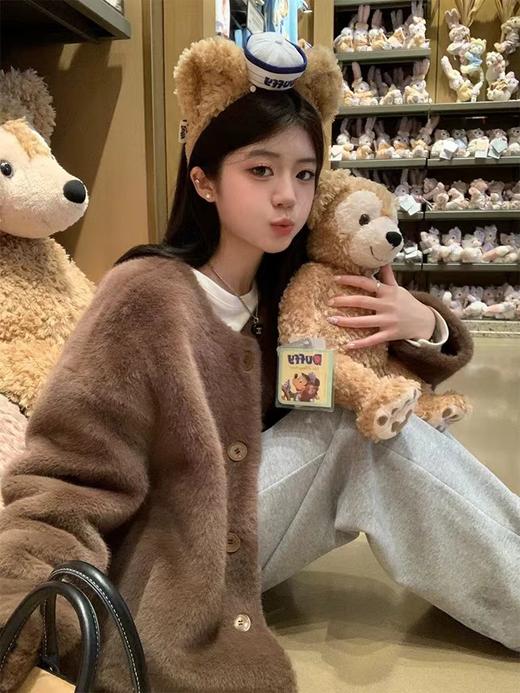 D120224冬季新款奶里奶气很好rua仿貂毛环保皮草毛毛外套 商品图3