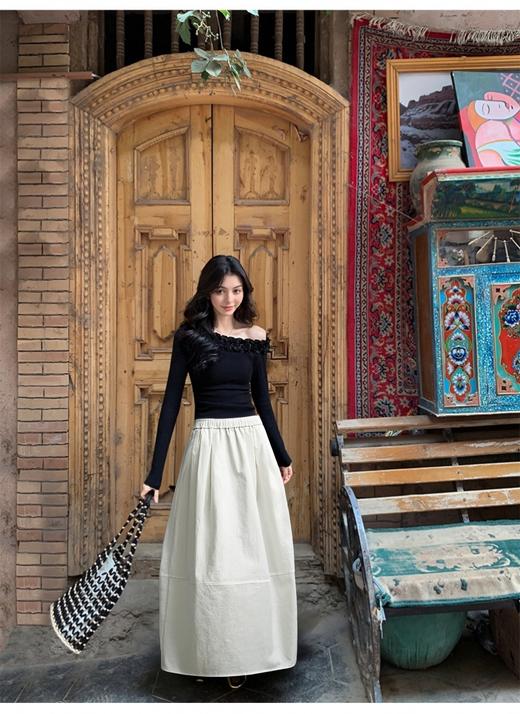 OLrain欧芮儿2025年新款百搭半身长裙白色通勤女 商品图4