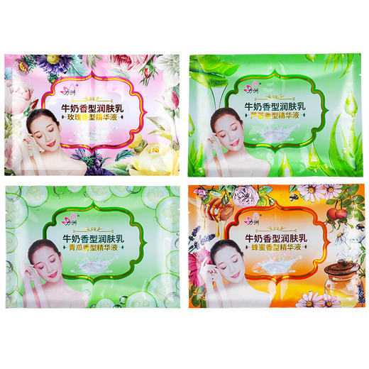 袋装推奶膏玫瑰青瓜芦荟精华液牛奶香型润肤乳二合一奶浴专用批发 商品图4