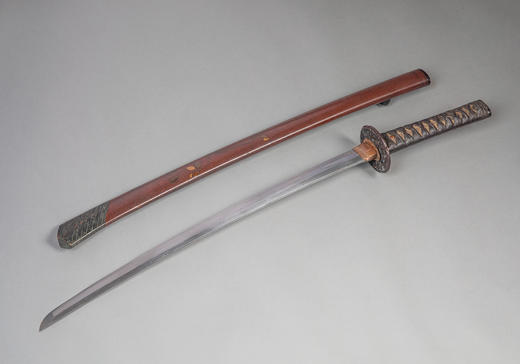 独角鹿西洋古董1603-1868年代日本江户时期出品传统花鸟主题莳绘漆木刀鞘装饰牡丹纹镂雕铁鍔及绢丝鲛皮手柄武士刀 商品图4