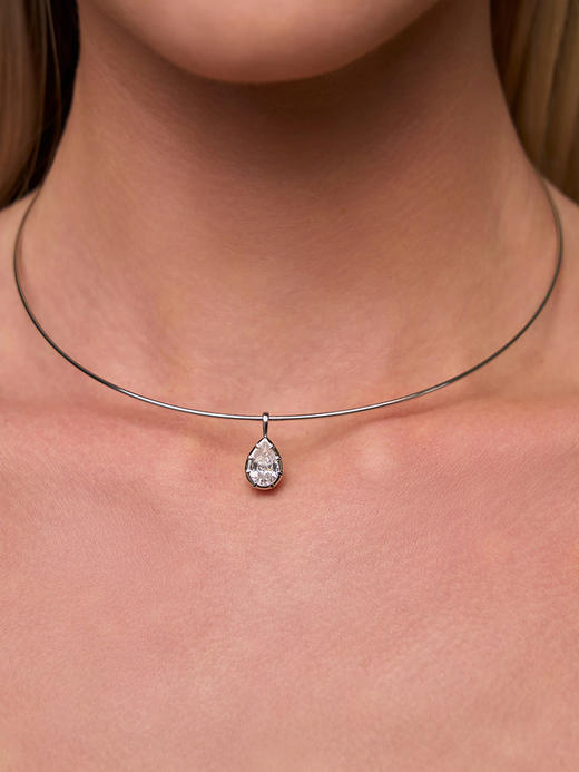 订购8周到｜Lili Claspe-Mara Pear-银色 锆石 吊坠［美国设计师］ 商品图1