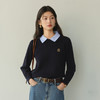 【严选】诗凡黎可脱卸领金扣麻花针织衫2025冬新款学院风针梭拼套头毛衣7GC133451 商品缩略图4