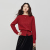 【12/03新品】熙世界绵羊毛&兔毛圣诞红色毛衣女冬季套头挂脖设计氛围感针织衫 商品缩略图2