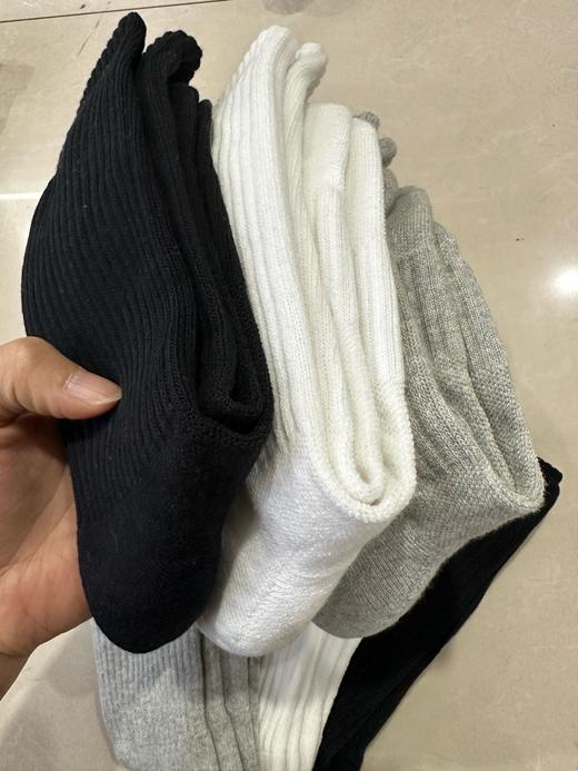 美版拉夫纯棉毛巾底长筒袜 一组6双黑白灰混色组合装 商品图2