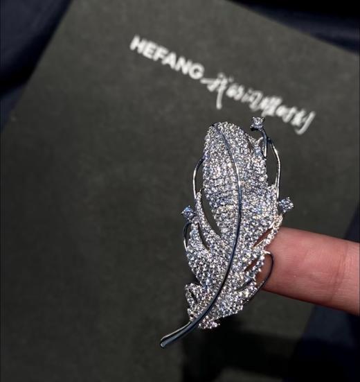 H家镶钻飞羽胸针，将羽毛的翩跹姿态巧妙融入设计 商品图0