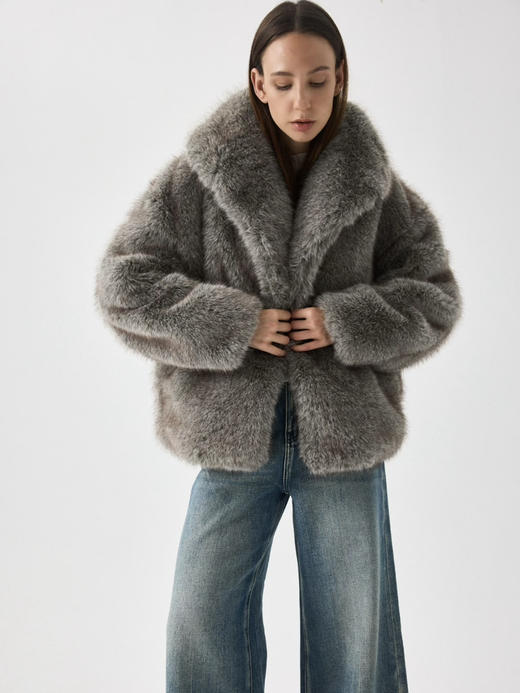 Running Closet｜仿貂毛外套 [ 灰 仿皮草 ] 【LCM】 商品图5