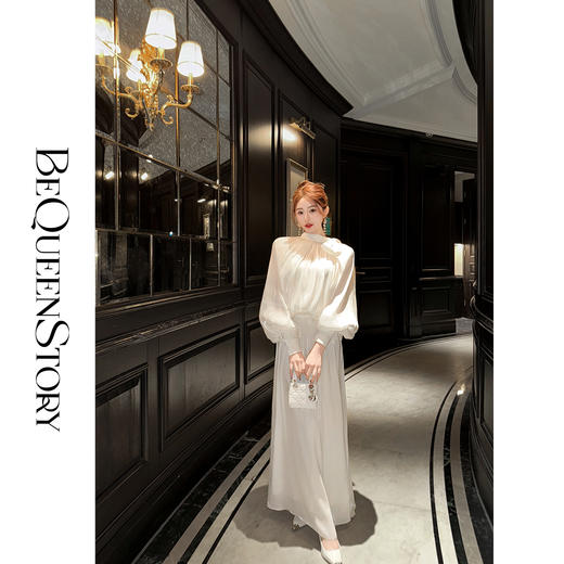 余潇潇【静奢流光】2025年新款欧若风流光缎面上衣&吊带 商品图3