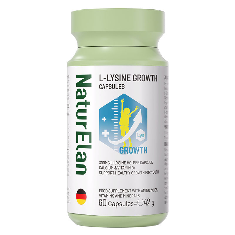 德国NaturElan呐兔 赖氨酸复合成长胶囊60粒（3瓶送1盒 叶黄素蒸汽热敷眼罩5片装，6瓶送1瓶维C泡腾片60粒）-nb【nj矩阵】