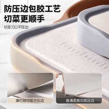 康巴赫抗菌不锈钢菜板加厚防滑防霉案板家用双面剁骨砧板47*32*1.8cm 商品图6