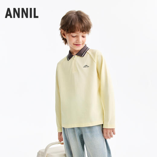 男童翻领长袖针织衫春季新款安奈儿童装EB611559 商品图1