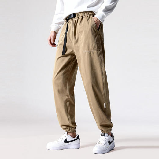 【100%棉】圣得西2025年男士冬季新款休闲裤中腰松紧宽松束脚裤 商品图9