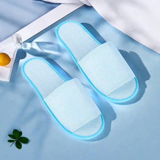 一次性拖鞋透气棉麻布防滑宾馆民宿客房一次性酒店拖鞋待客用批发 商品图1