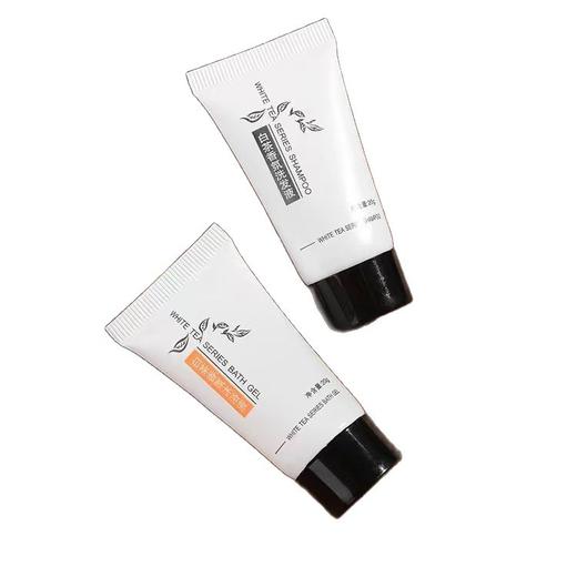 酒店专用一次性洗发水沐浴露宾馆民宿白茶香型软管洗护套装批发 商品图4