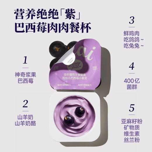 尾巴生活  特拉丝儿肉肉乳酪 巴西莓小紫泥 猫咪全价主食餐盒  35g* 6杯/盒 商品图3