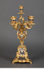 独角鹿西洋古董19世纪晚期法国出品路易十五风格铜鎏金精雕镶嵌錾胎珐琅座钟烛台三件套 商品缩略图8
