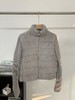 D120229新款防风保暖立领设计针织拼接羽绒服外套女 商品缩略图3