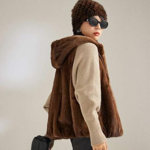 ORIGNAL&CO欧貂绒连帽马甲/大衣 高级老钱风 LP同款 商品图7