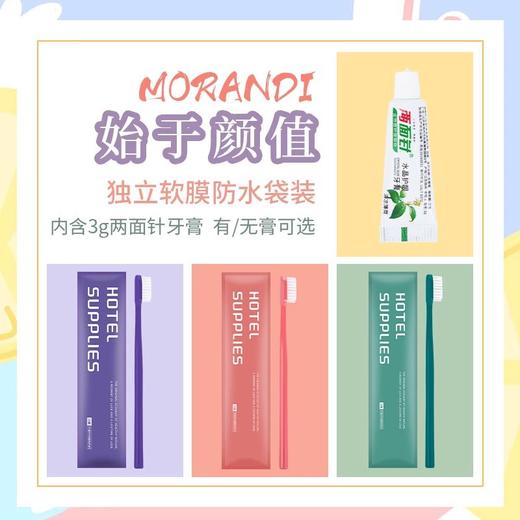 一次性牙刷带牙膏高档酒店民宿专用软毛牙具洗漱家用待客独立包装 商品图1