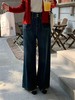 D120223一件过冬~冬季新款加绒复古高腰双口袋垂感显瘦直筒阔腿牛仔裤 商品缩略图6