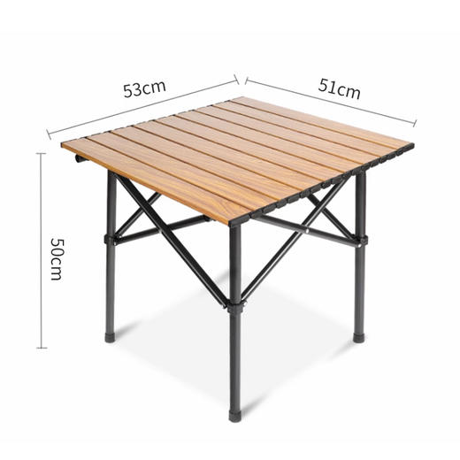 驿客露营蛋卷折叠桌（木色方桌）EKH-9022 商品图0