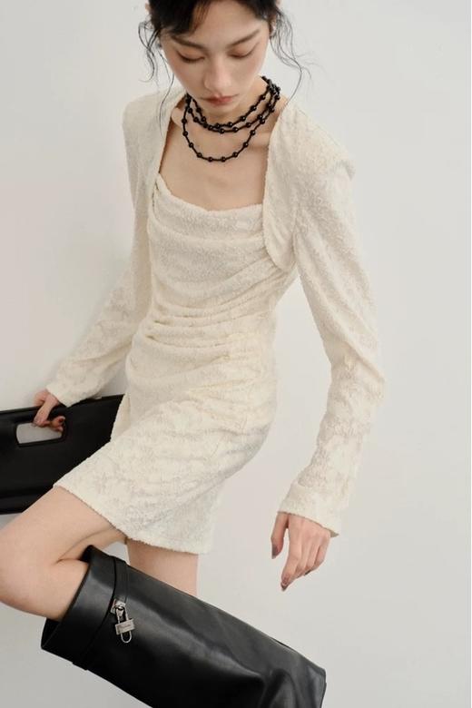 SIA SAYLOR 法式洋气设计感提花显瘦连衣裙 21578 商品图2