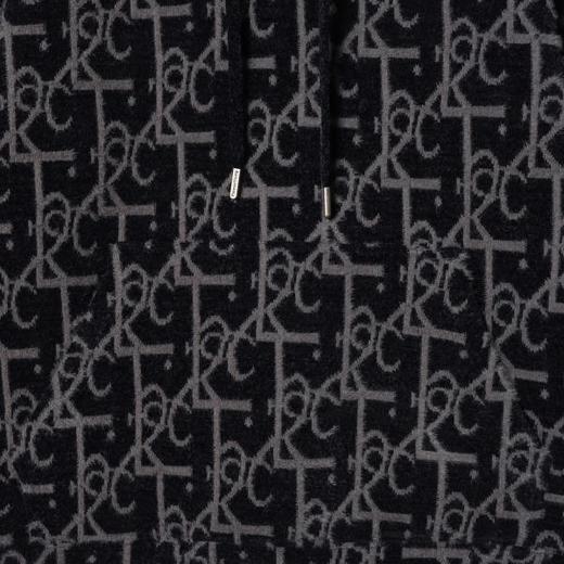 WY1468SDSA男士秋冬新款痞帅男装潮牌撞色绒毛抽象连帽卫衣百搭时尚上衣 商品图3