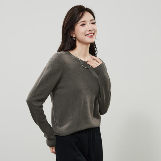 【无缝一体-圆领-羊毛衫】逸阳秋冬立体保暖显瘦套头打底上衣7960V 商品图5