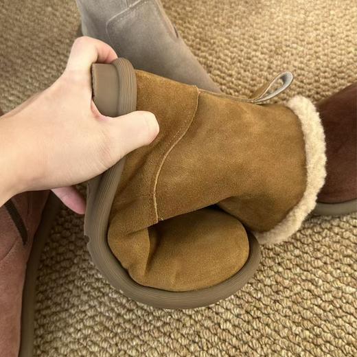 加绒保暖小暖炉！2025雪地靴反绒牛皮侧拉链休闲韩版棉靴女款！ 商品图3