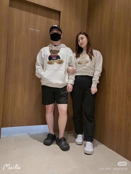 D120210毛巾绣涂鸦熊连帽卫衣男女同款可爱风减龄上衣25年秋韩系 商品图6