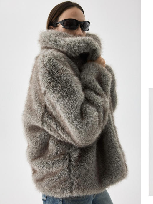 Running Closet｜仿貂毛外套 [ 灰 仿皮草 ] 【LCM】 商品图3