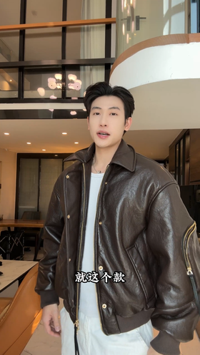 257032SDSA男士秋冬新款痞帅男装复古后背拉链装饰翻领羽绒服外套百搭潮