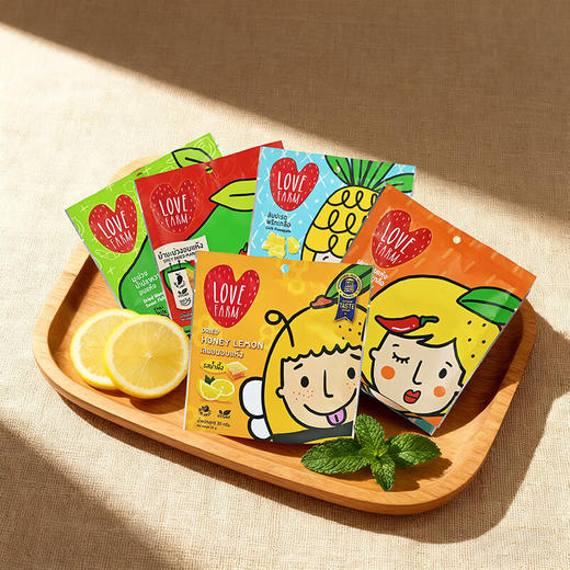 【新品上新】LOVE FARM蜂蜜风味柠檬干/辣味柠檬干/辣味芒果干/鱼露味芒果干(蜜饯)30g休闲零食 创意果干152900/152901/152902/152903 商品图1