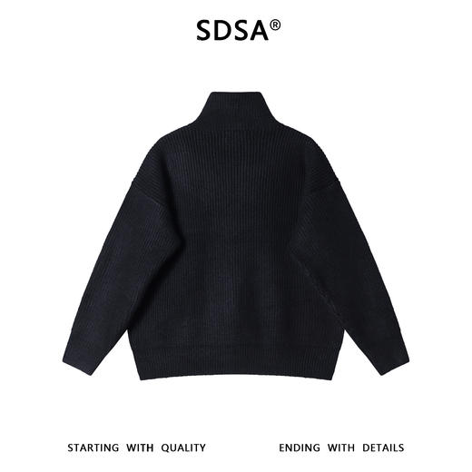 2003SDSA男士秋冬新款痞帅男装美式撞色拉链立领毛衣百搭慵懒风针织衫 商品图5