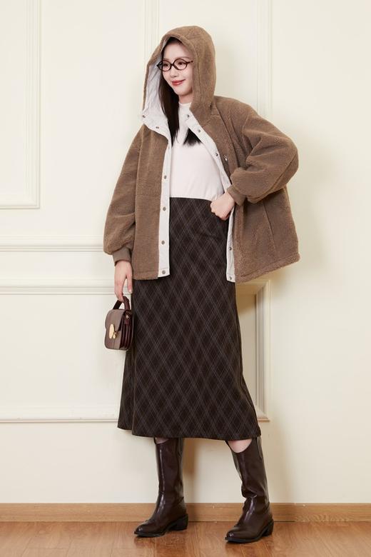 LNNNS 个性撞色羊羔绒保暖连帽外套 21895 商品图3