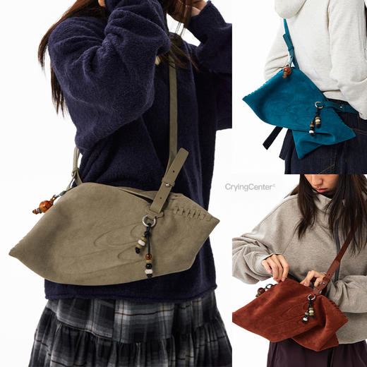 CryingCenter  反毛皮饺子单肩斜跨包小饺包 哭喊中心 商品图0