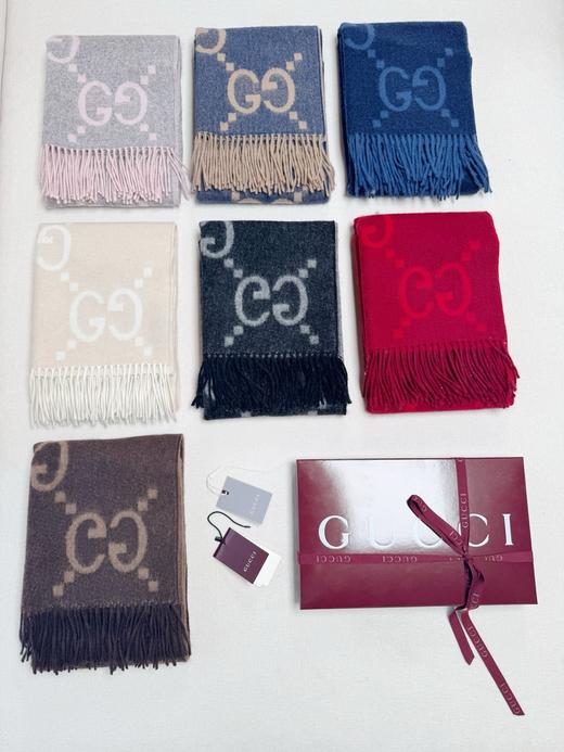 古驰 大G羊绒7色围巾 流苏（DSX） 商品图0